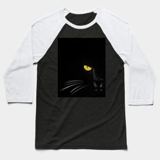 Black Cat Face Baseball T-Shirt